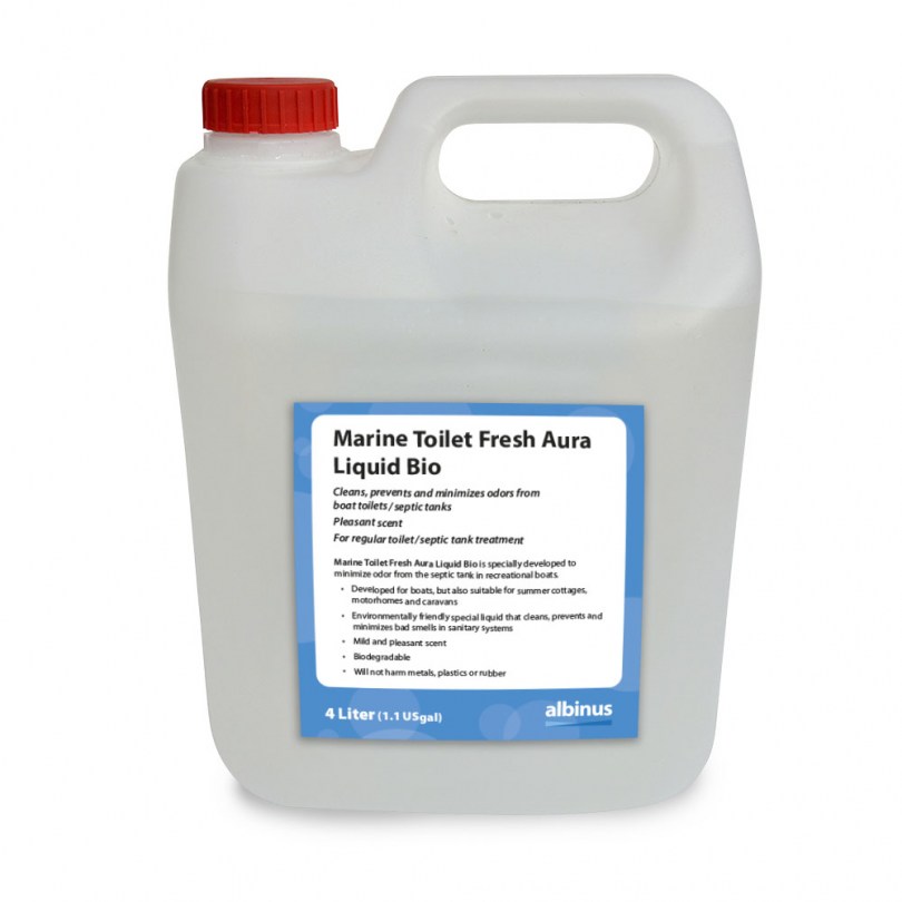 12-03-012_WaterTreatment_ToiletChemicals_Marine Toilet Fresh Aura Liquid Bio 4L-jug